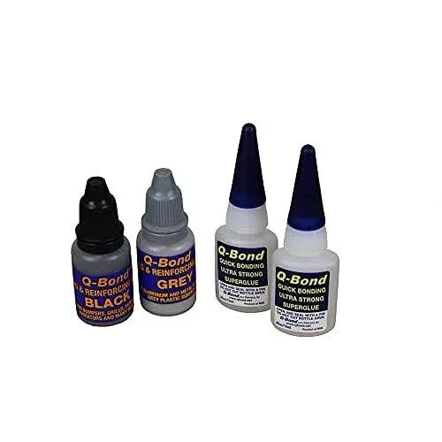 Q-Bond QB2 Adhesive Repair Kit, Liquid, Irritating, Colorless, 5 mL Bottle