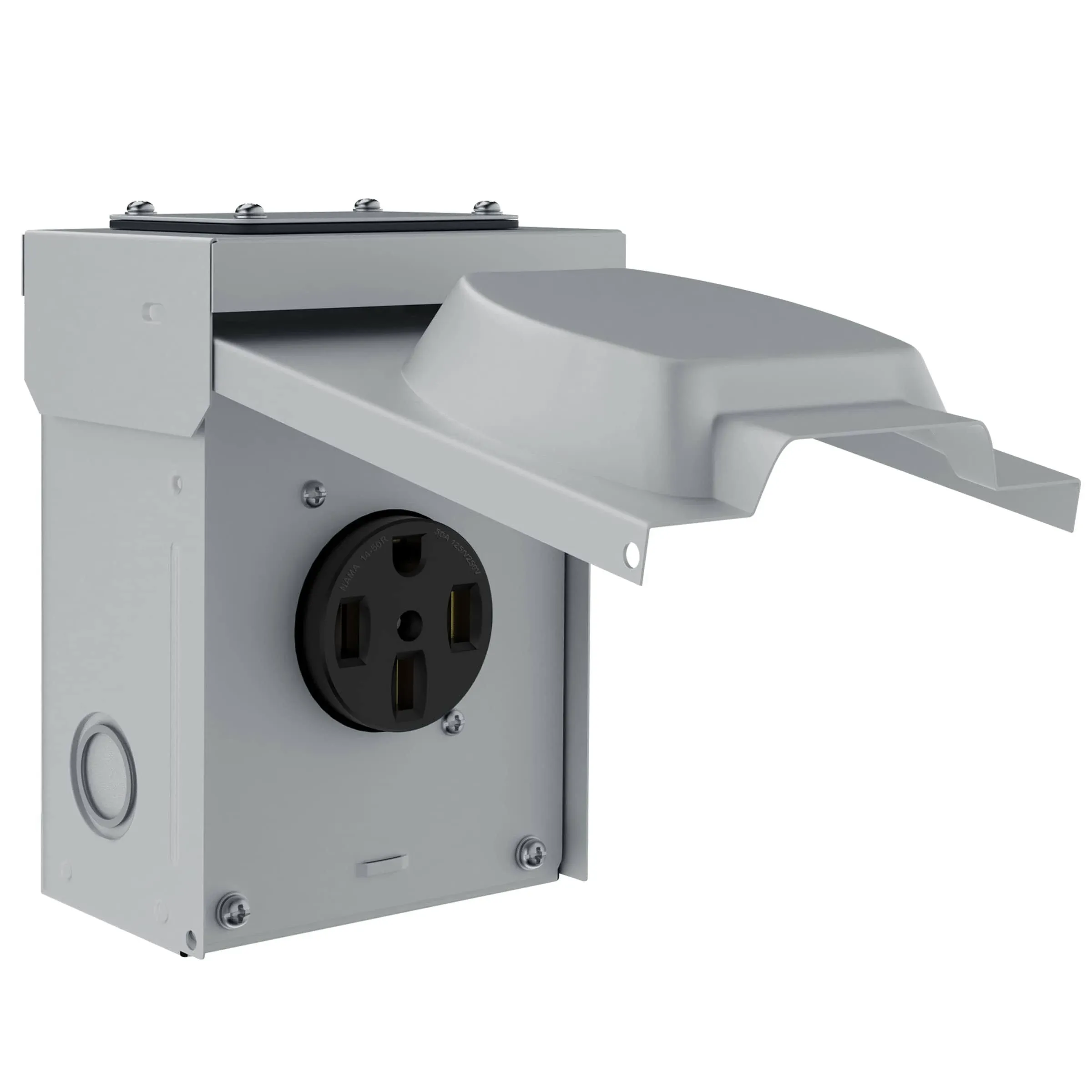 50 Amp 125/250V NEMA 14-50R Power Outlet, Lockable Weatherproof Receptacle for R