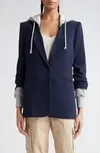 Cinq à Sept Hooded Khloe Jacket 16 / Navy/Heather Grey