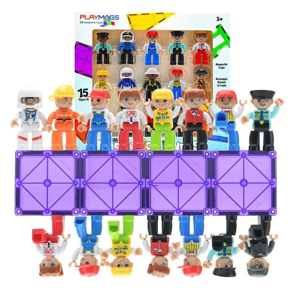 Playmags Magnetic Figures Community Set of 15 Pieces