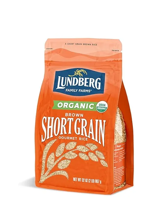 Family Farms - Organic Brown Short Grain Rice, Subtle Nutty Aroma, Clings When C