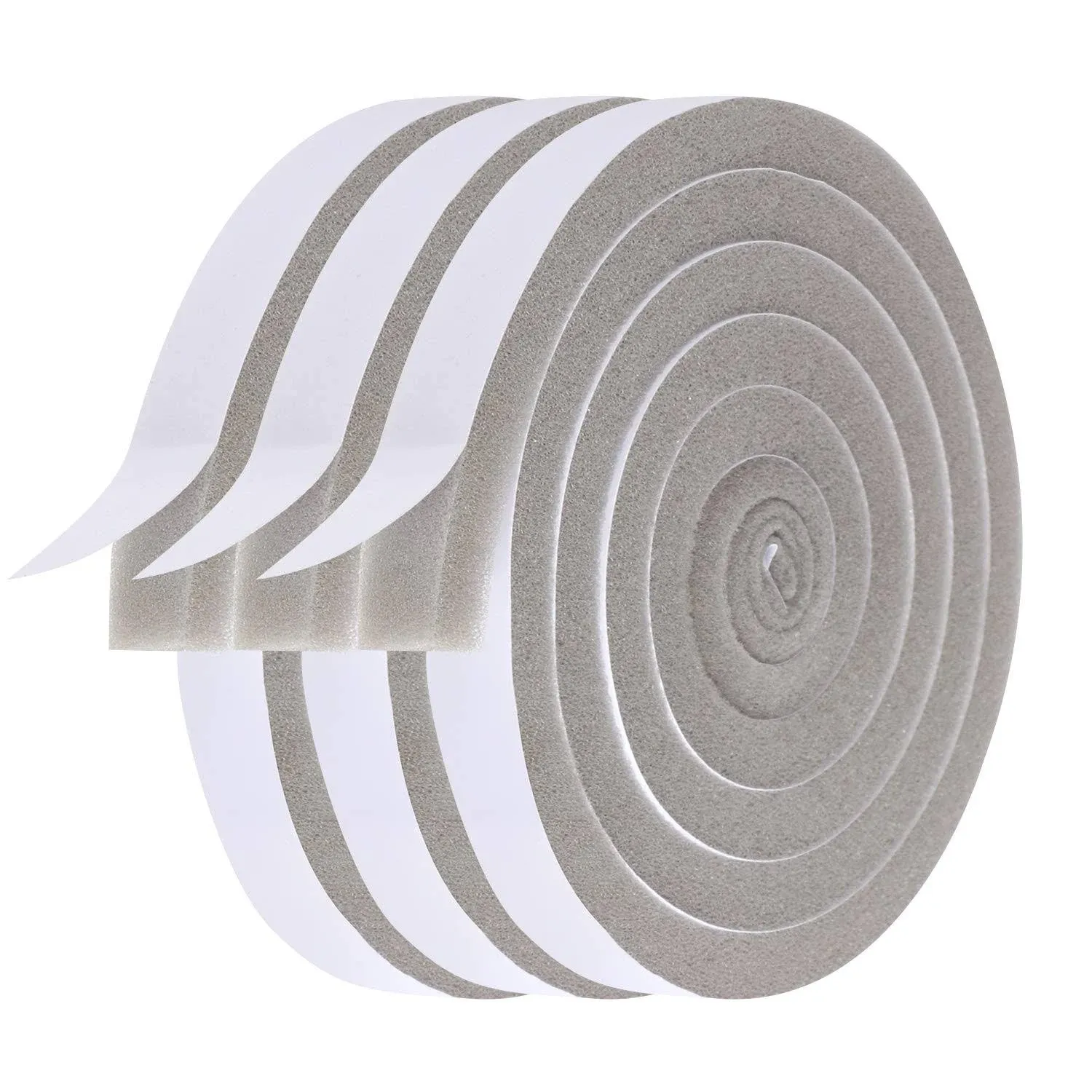 Futuwi Foam Weather Stripping-3 Rolls,1/2 inch Wide x 1/2 inch Thick Total 20 ...