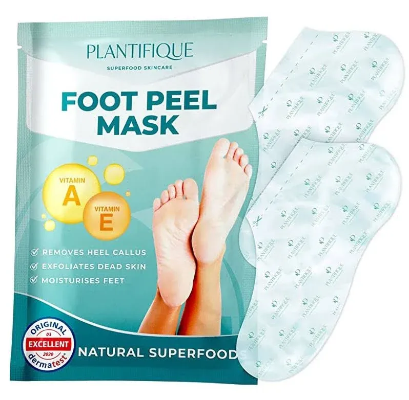 PLANTIFIQUE Foot Peeling Mask - Peeling Foot Mask Dermatologically Tested Repairs Heels & Removes Dry Dead Skin for Baby Soft Feet - Exfoliating Foot Peel Mask for Dry Cracked Feet (Jasmine 1 pack)