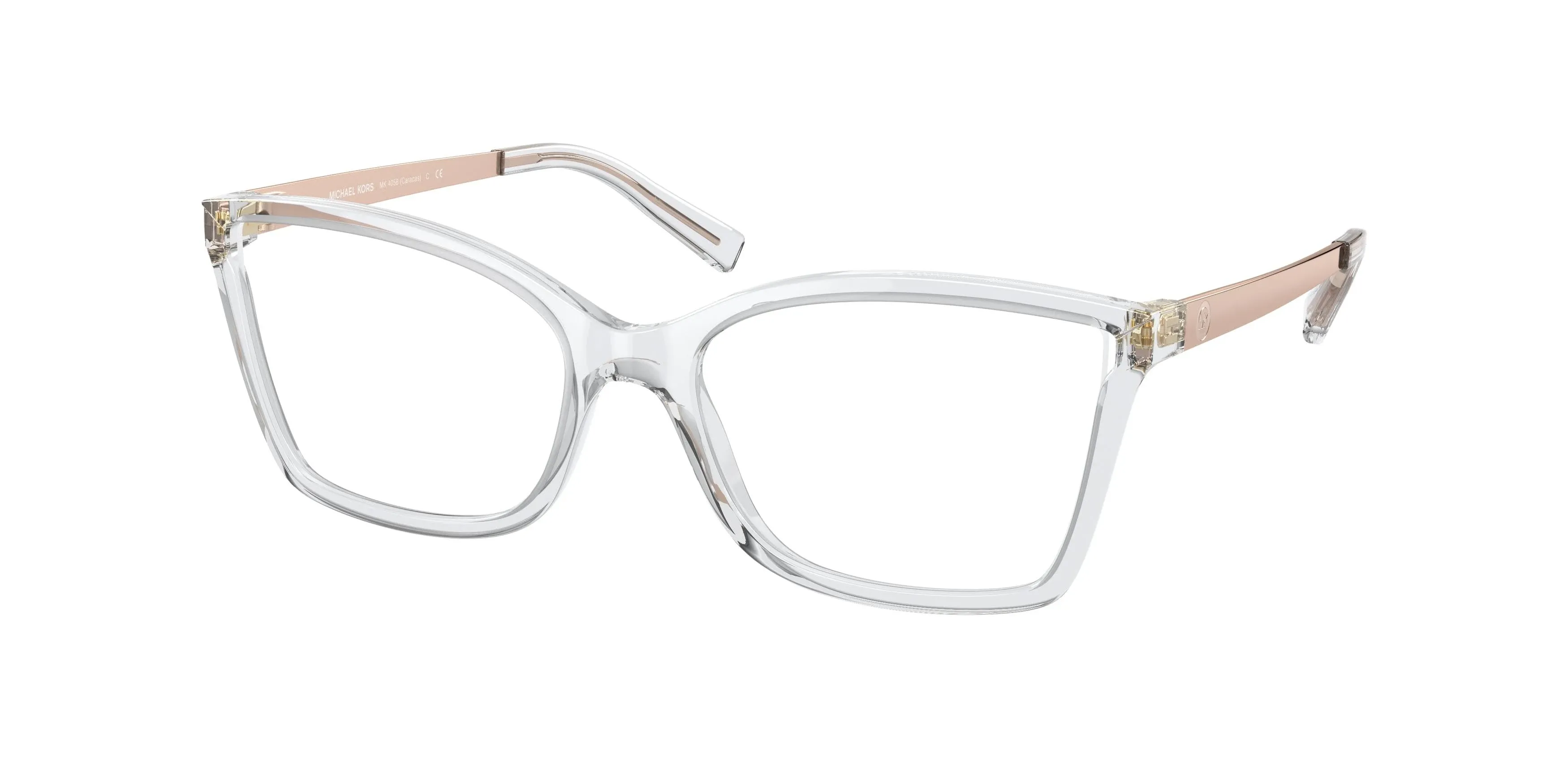 Michael Kors Caracas MK4058 Eyeglass Frames 3050-54 - Crystal Clear Injected Frame