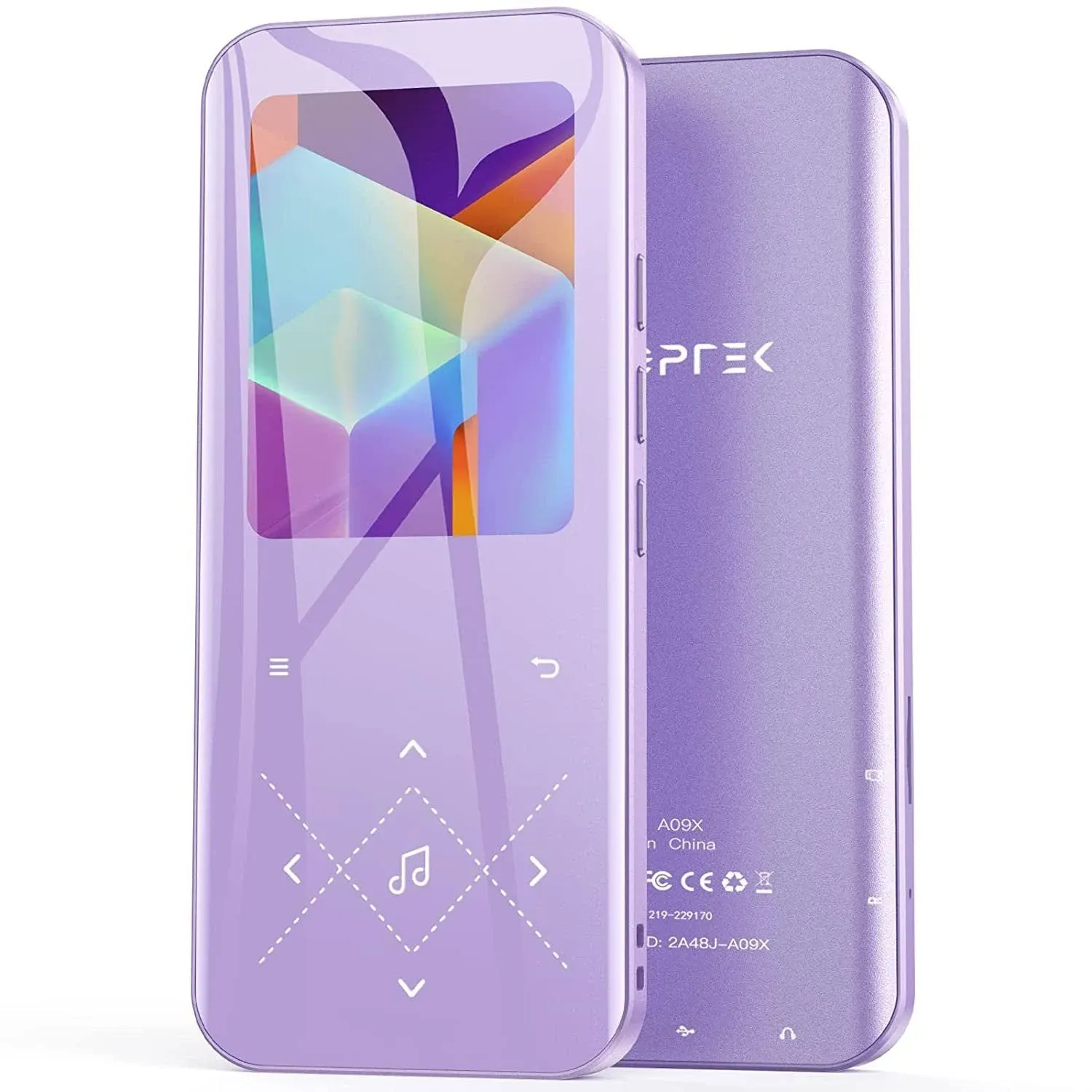 32GB MP3 Player with Bluetooth 5.3, AGPTEK A09X 2.4" Screen Portable Music Player with Speaker Lossless Sound with FM Radio, Voice Recorder, Supports up to 128GB, Purple