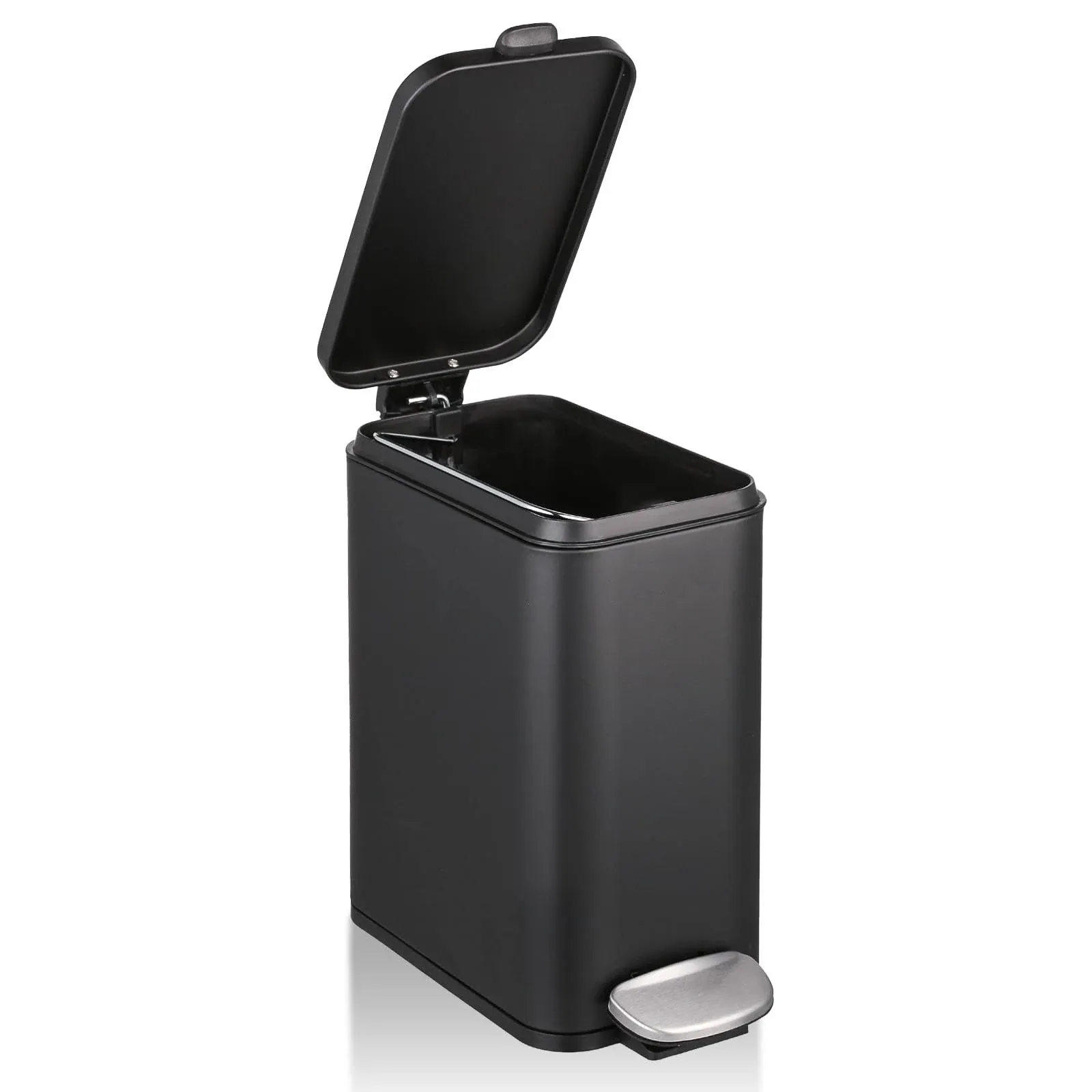 Magshion 1.3 Gallon Trash Can with Step on Pedal, Easy-Close Lid & Removable ...