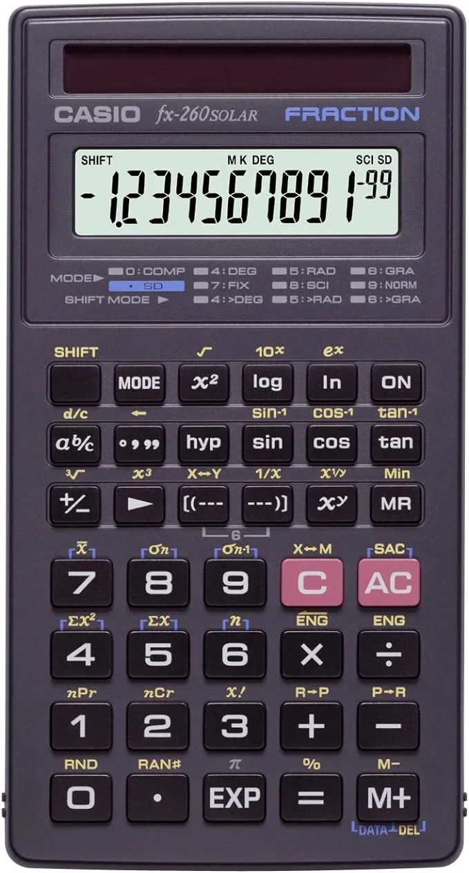 Casio fx-260 Solar Scientific Fraction Calculator brand new RARE free ship