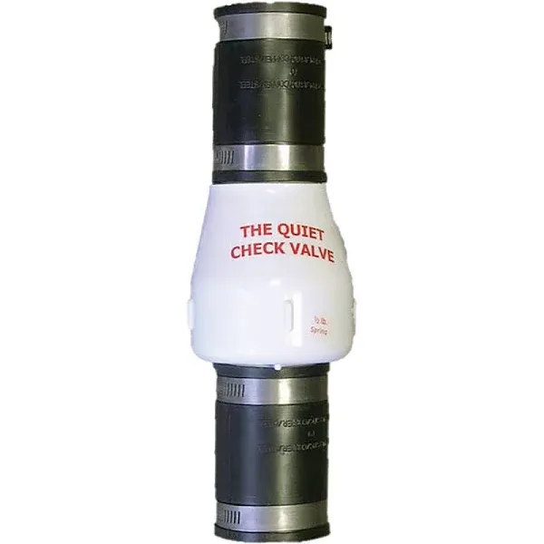 Campbell 1-1/2 In. White PVC Spring-Loaded Quiet Check Valve w/Two Sleeves &amp;