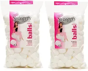 Swisspers Super Jumbo Large Cotton Balls, 140 Count, 2 Pack (Includes 280 Jumbo Plus Size Hypoallergenic Cotton Balls Total)