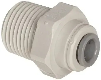 John Guest Acetal Copolymer Tube Fitting, Straight Adaptor, 3/8" Tube OD x 1/2" NPTF Male (Pack of 10)