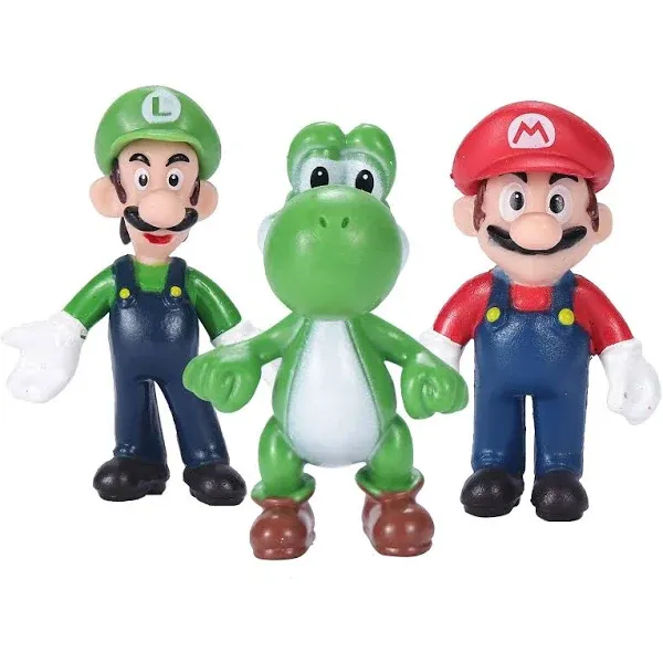 HIDIZ Mario Bros Luigi, Mario Toys, Yoshi Action Figures Toy 3 Pcs -5 inch