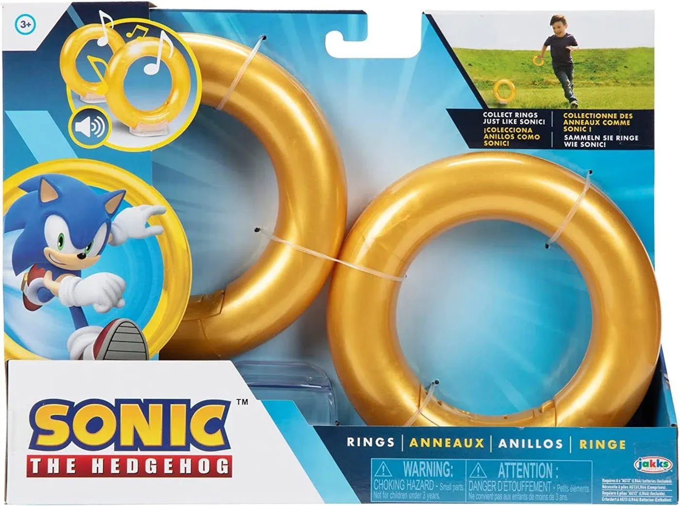 *LIKE NE W*TESTED* Sonic the Hedgehog - Rings with Motion Sounds - jakks