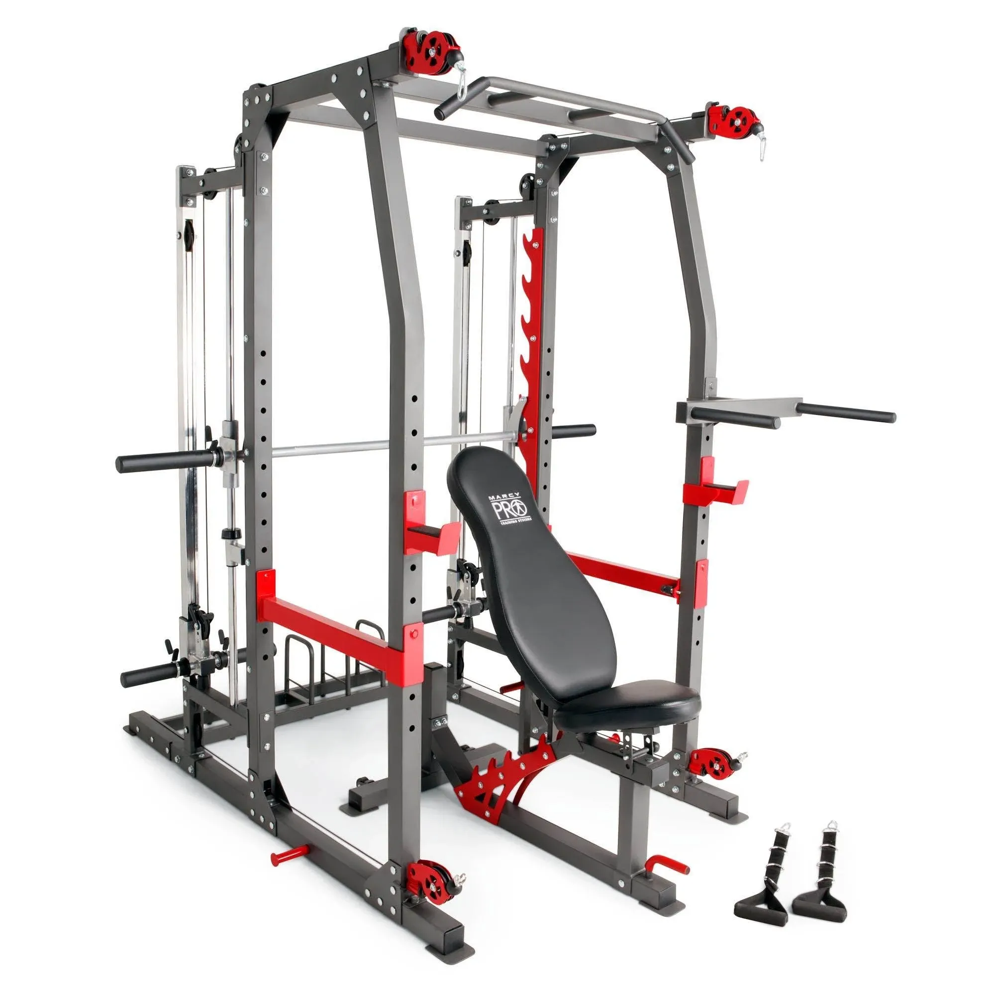 Marcy Smith Machine Weight Bench Home Gym, For Full Body Workout, Training System, Black SM-4903