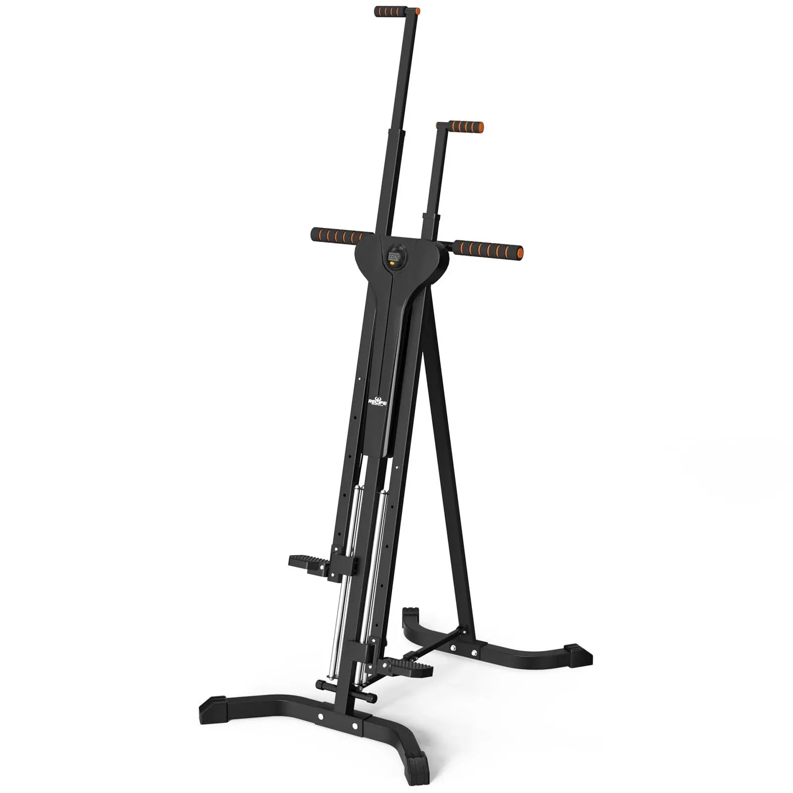 Climber Exercise Machine with 4 Metal Guide Rails Folding 5-Level Stepper