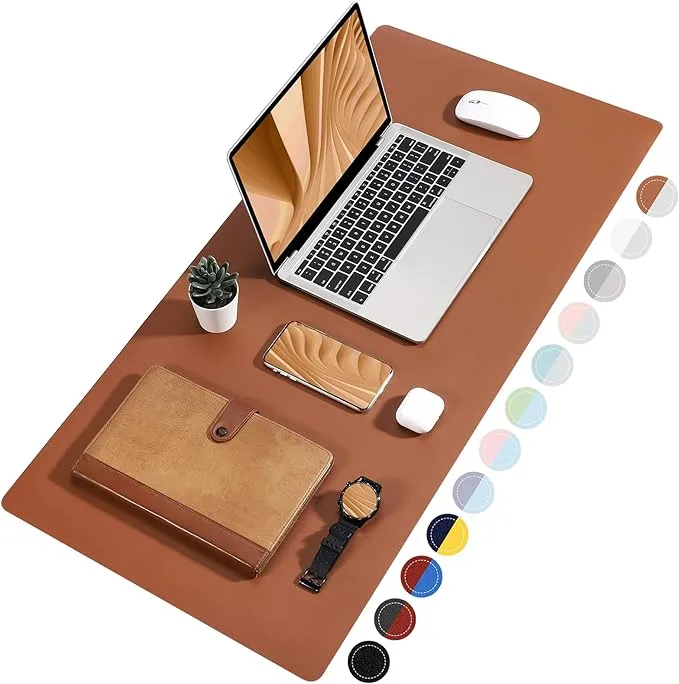 TOWWI Dual Sided Desk Pad, 36 x 17 Large Desk Mat, Waterproof Desk Blotter ...