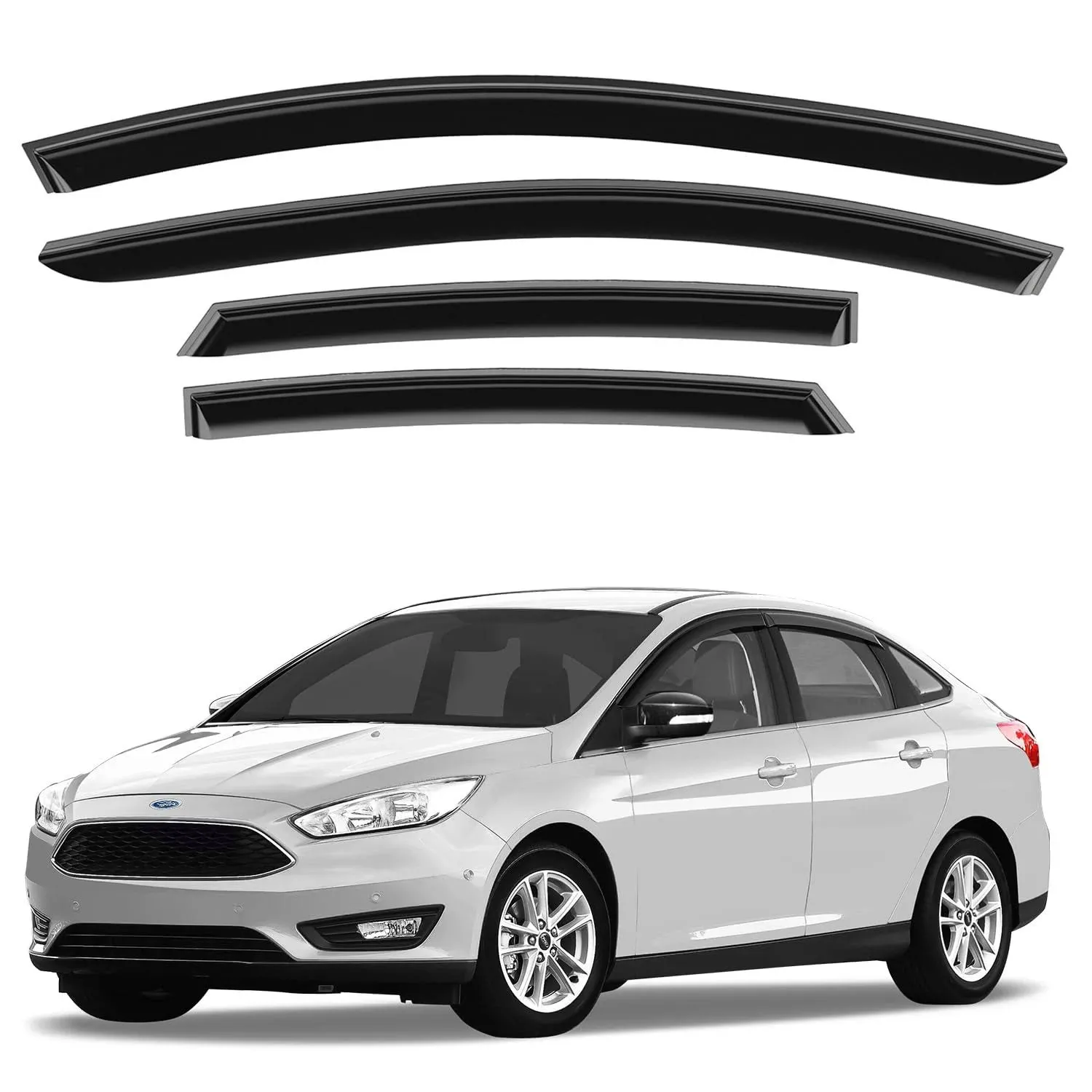 Side Window Deflectors Rain Guards for 2012-2018 Ford Focus Sedan  | eBay