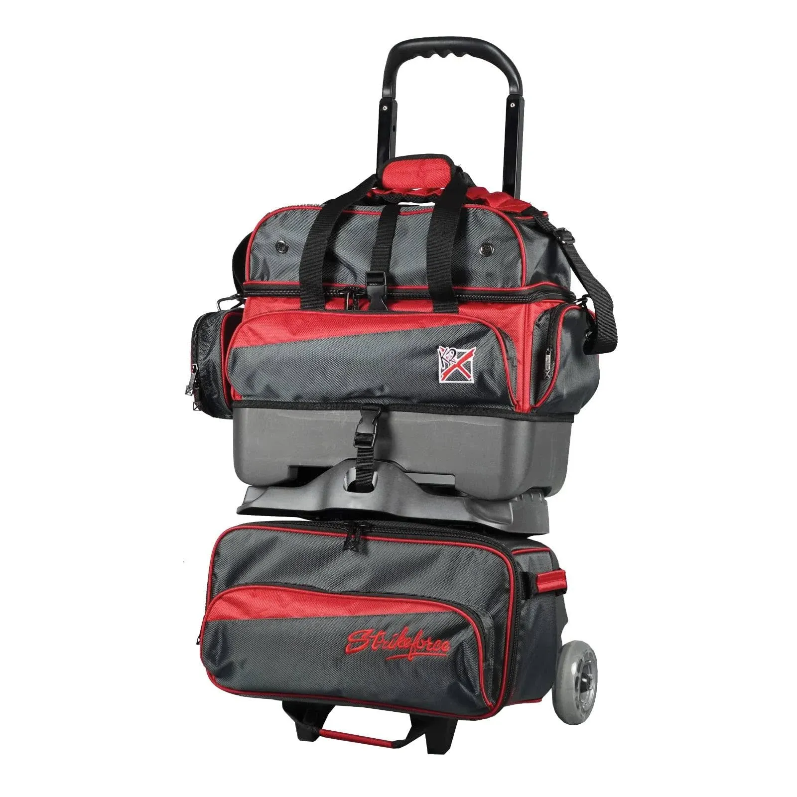 KR Strikeforce Konvoy 4 Ball Roller Bag Red/Smoke