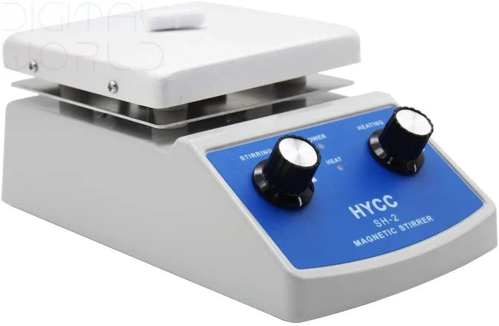 HYCC Magnetic Stirrer Hot Plate Mixer 2000ml Stirring Capacity 5 x 5 inch 