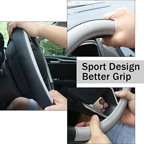 SEG Direct Car Steering Wheel Cover Universal Standard Size 14.5-15 inch