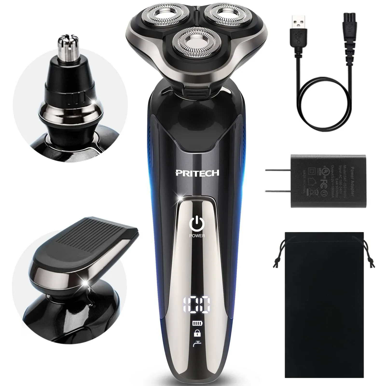 PRITECH Men's Electric Cordless Razor