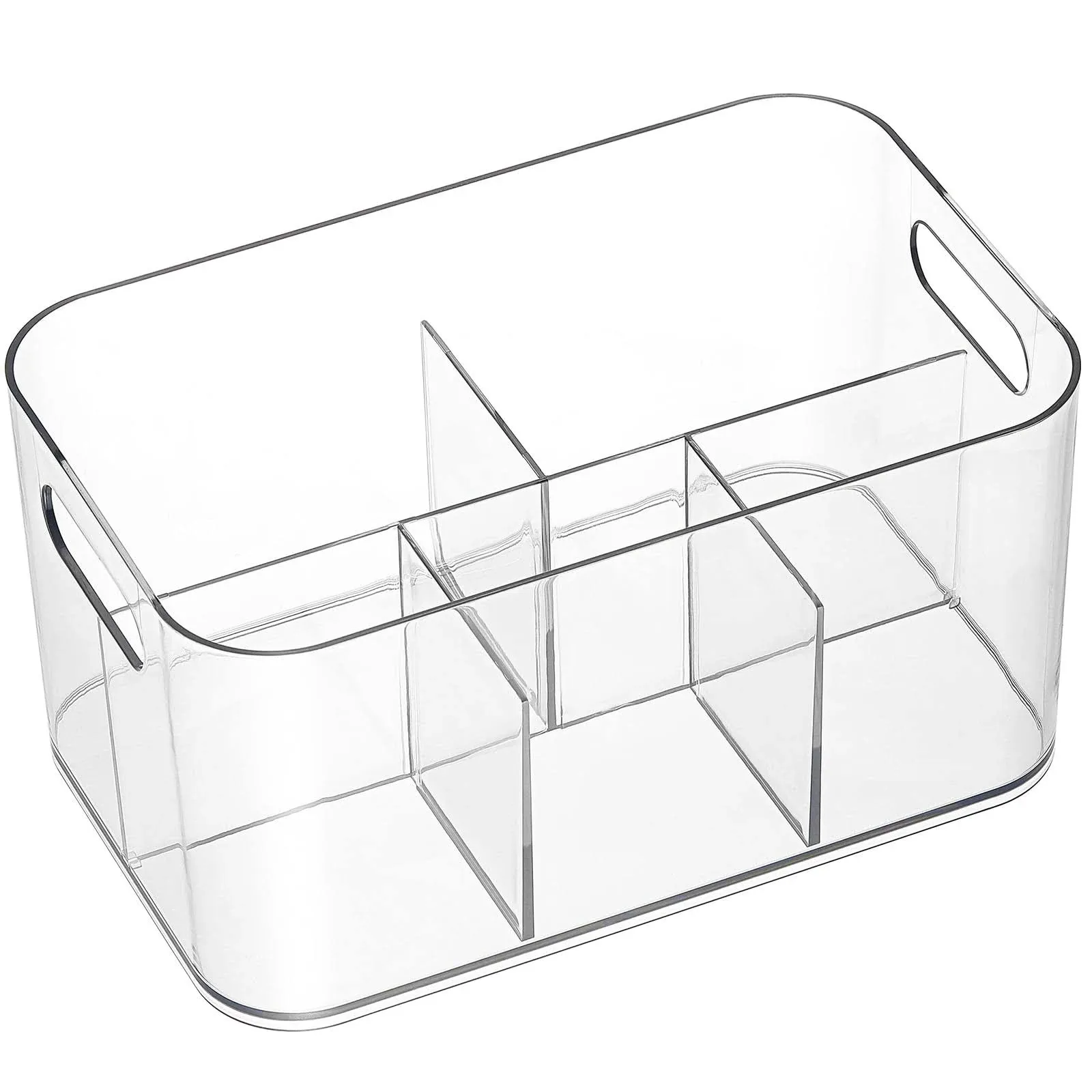 AOZITA 5-Compartment Clear Plastic Bin