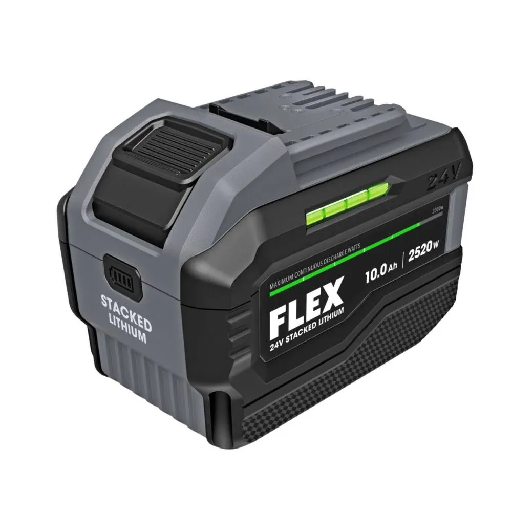 Flex FX0341-1 24V 10.0Ah Stacked-Lithiu<wbr/>m Battery, Double-Sided Fuel Gauge