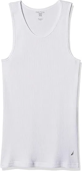 Nautica Men's 4 Pack Ribbed Cotton Tank