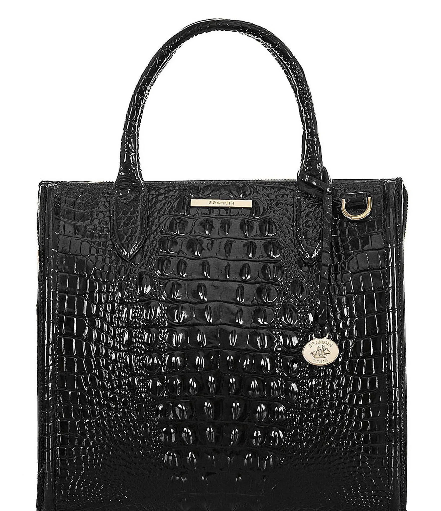 Brahmin Melbourne Caroline Satchel, Black, Leather