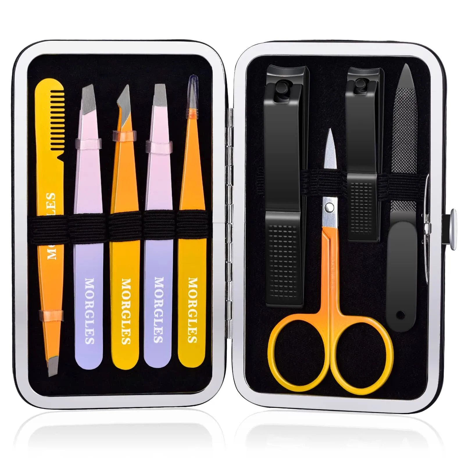 MORGLES Tweezer Set with Nail Clippers