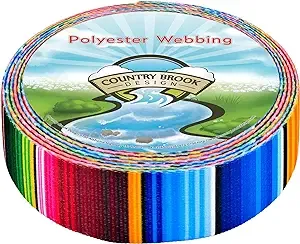 Country Brook Design 1 inch Serape Reflective Polyester Webbing, 5 Yards