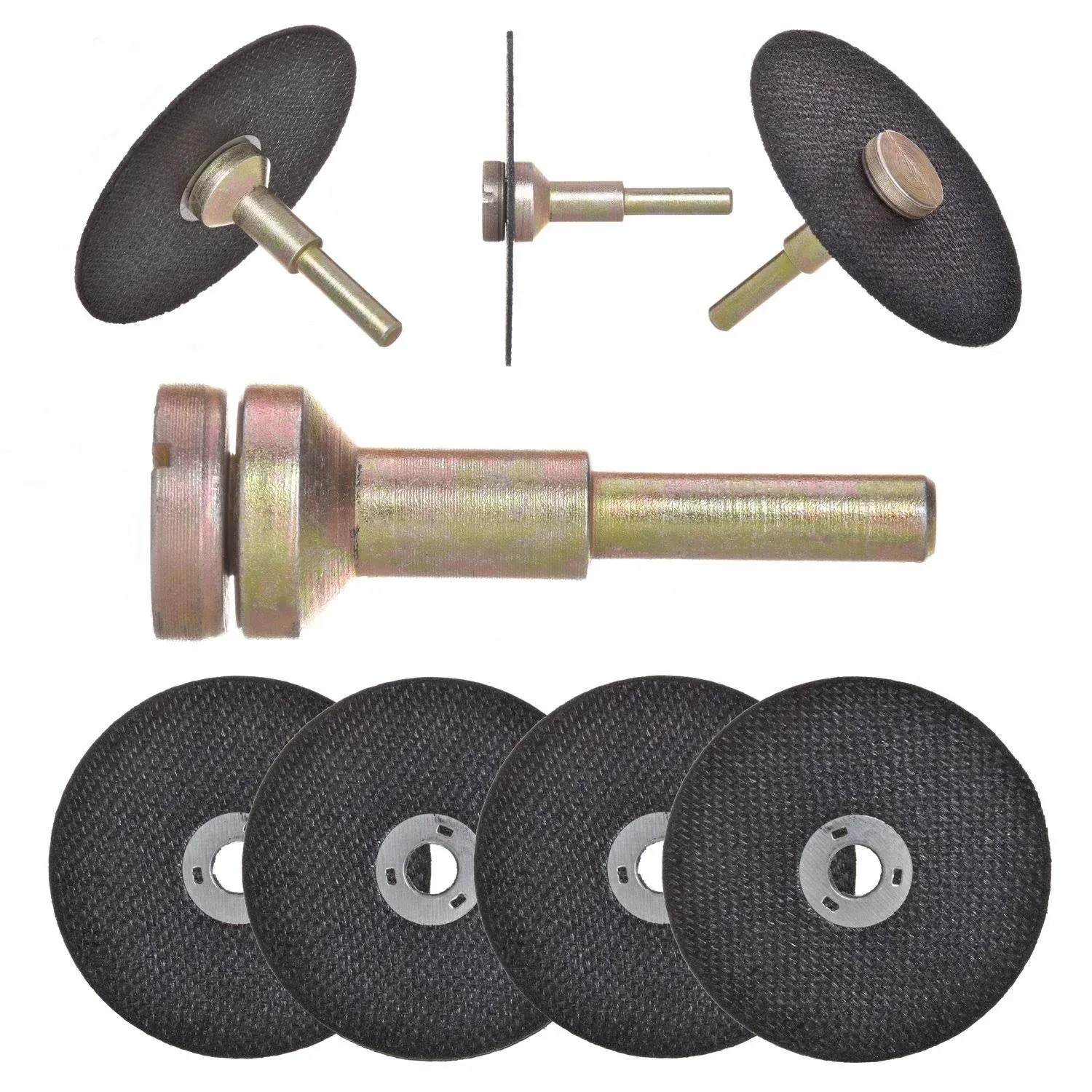 Cut Off Wheel Die Grinder Set - Round Hole Cut Off Wheel Metal Cutting Disc for Grinder Zinc Plated Flap Disc Cutting Wheels for Grinders with 8 Flat Cut Off Wheels Grinder Discs