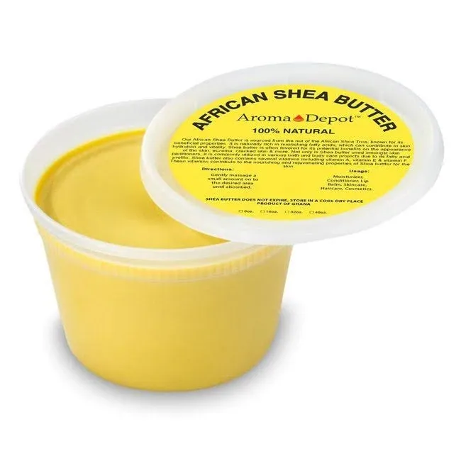 Raw African Shea Butter 16 oz Yellow Grade A 100% Pure Natural Unrefined Fresh ...