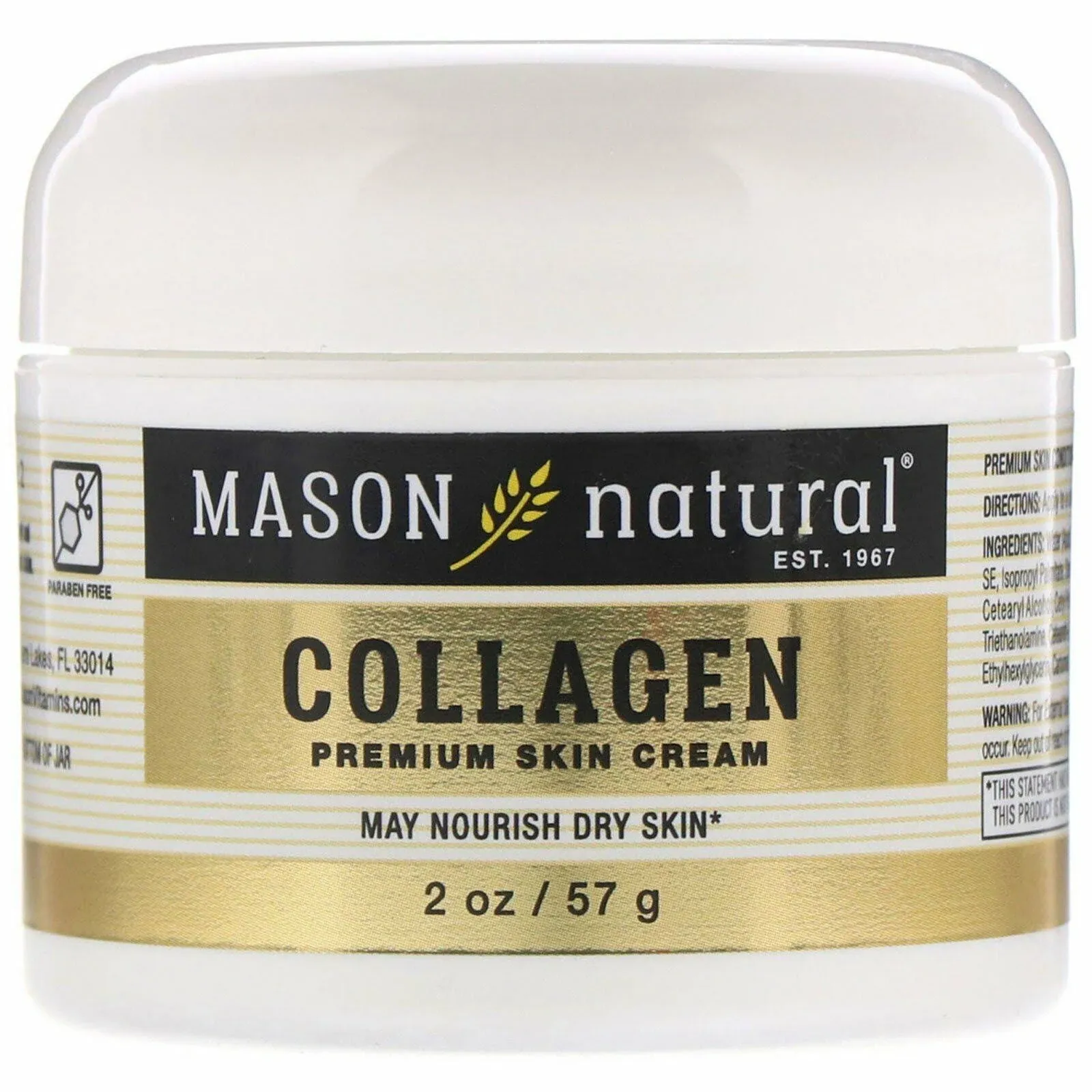 Mason Natural Beauty Cream, Collagen, Pear Scented - 2 oz