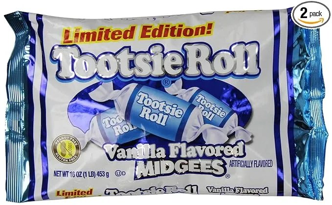 Vanilla Tootsie Roll Midgees Limited Edition 16 oz (2 Pack)