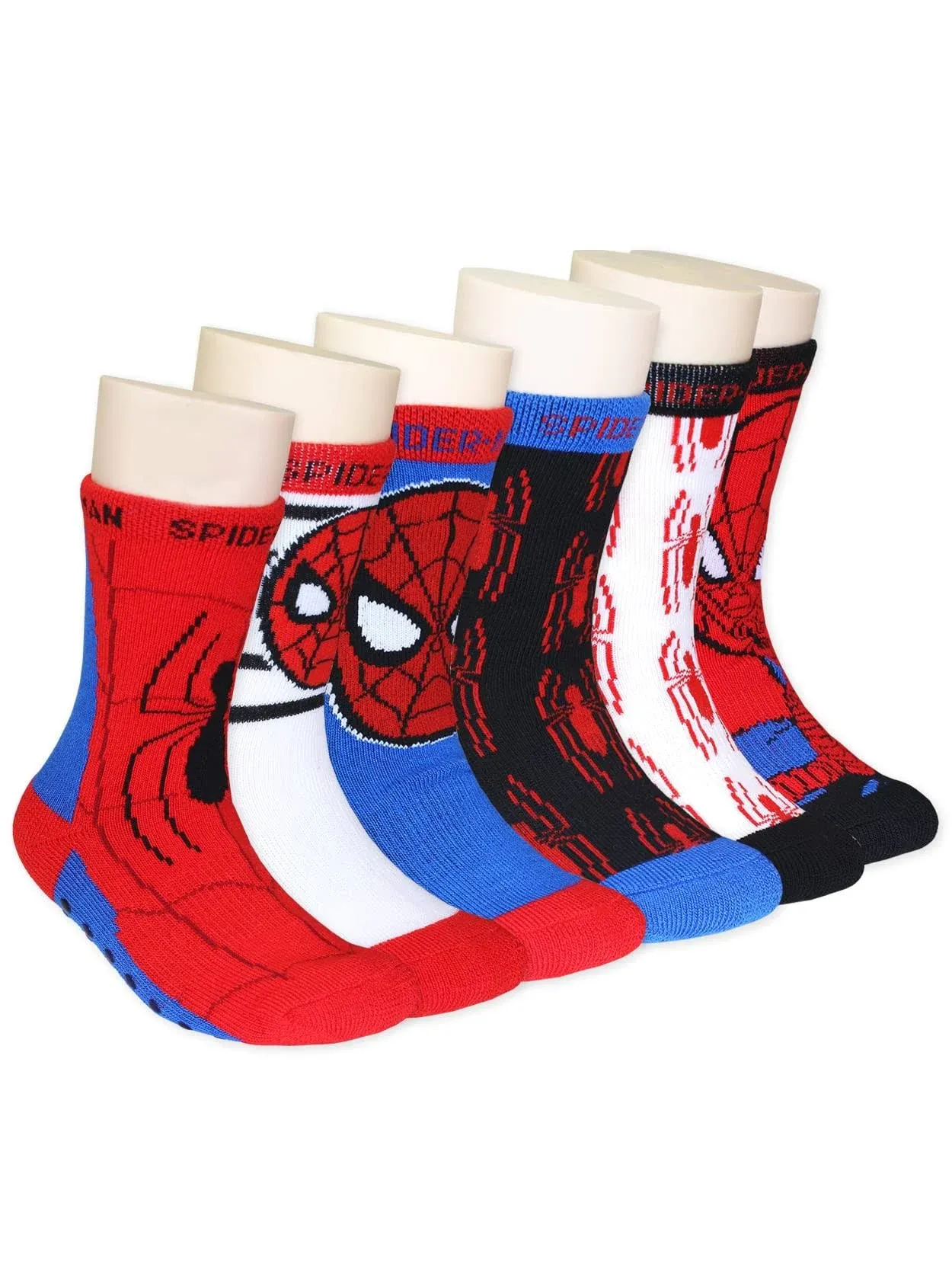 Super Hero Adventures Avengers Boys 6 pack Socks with Grippers (4T-5T, Multi)