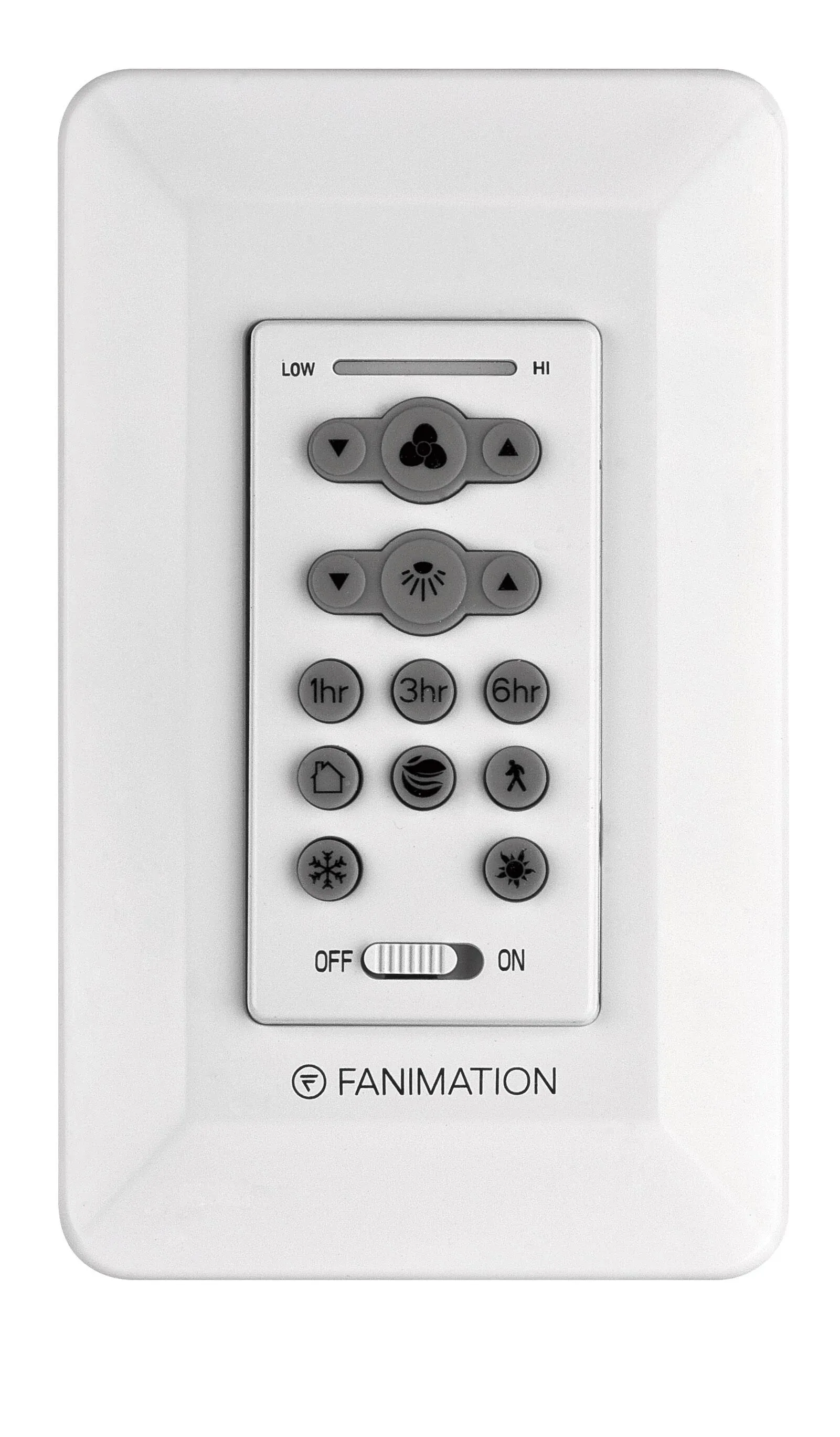 6-Speed DC Ceiling Fan and Light Wall Control with Reveiver, Reversing Switch and Timer Options