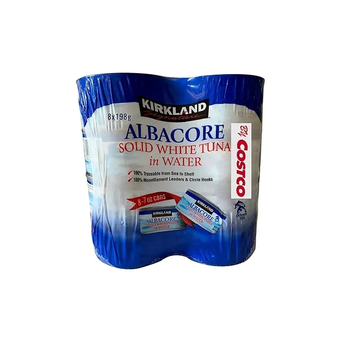 Kirkland Albacore Solid White Tuna in Water - Pack of 4 Cans (Each can 190g / 7oz)