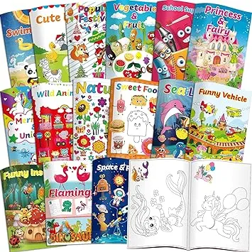 Kalysky 15Pack Bulk Coloring Books for Kids Ages 2-4 4-8,(5.9 * 8.5 inch) School Classroom Supplies, Party Favors Gifts, Travel Activity,Paint with Crayon