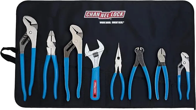 Channellock Tool Roll-8 Pliers Set, 8-pc