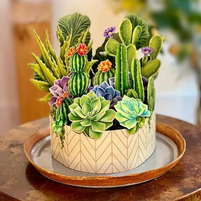 Cactus Garden Pop-Up Bouquet Card