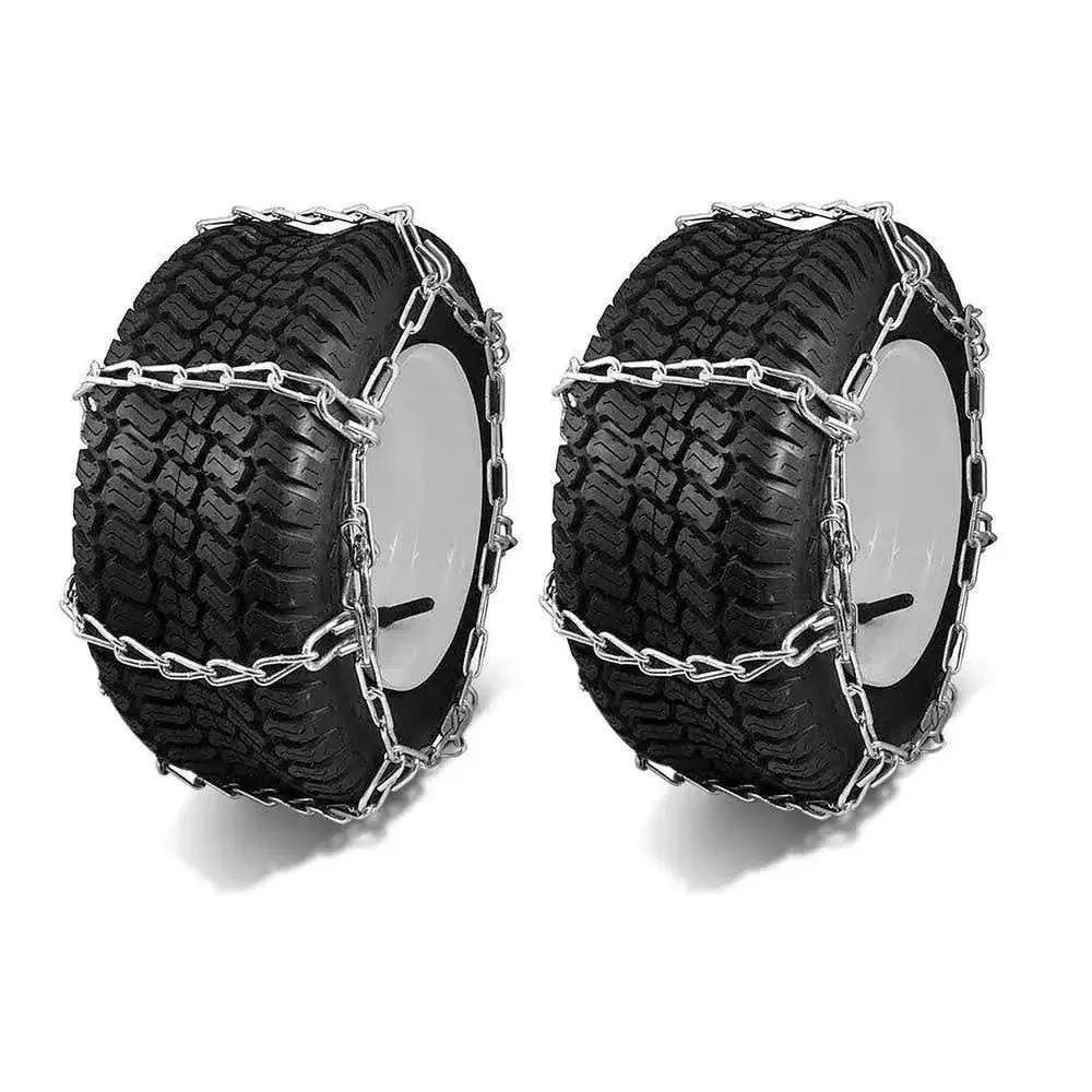 Set of 2 20X8X10 Tire Chains for Lawn Garden Tractors Mowers and Rider, 2-Link L