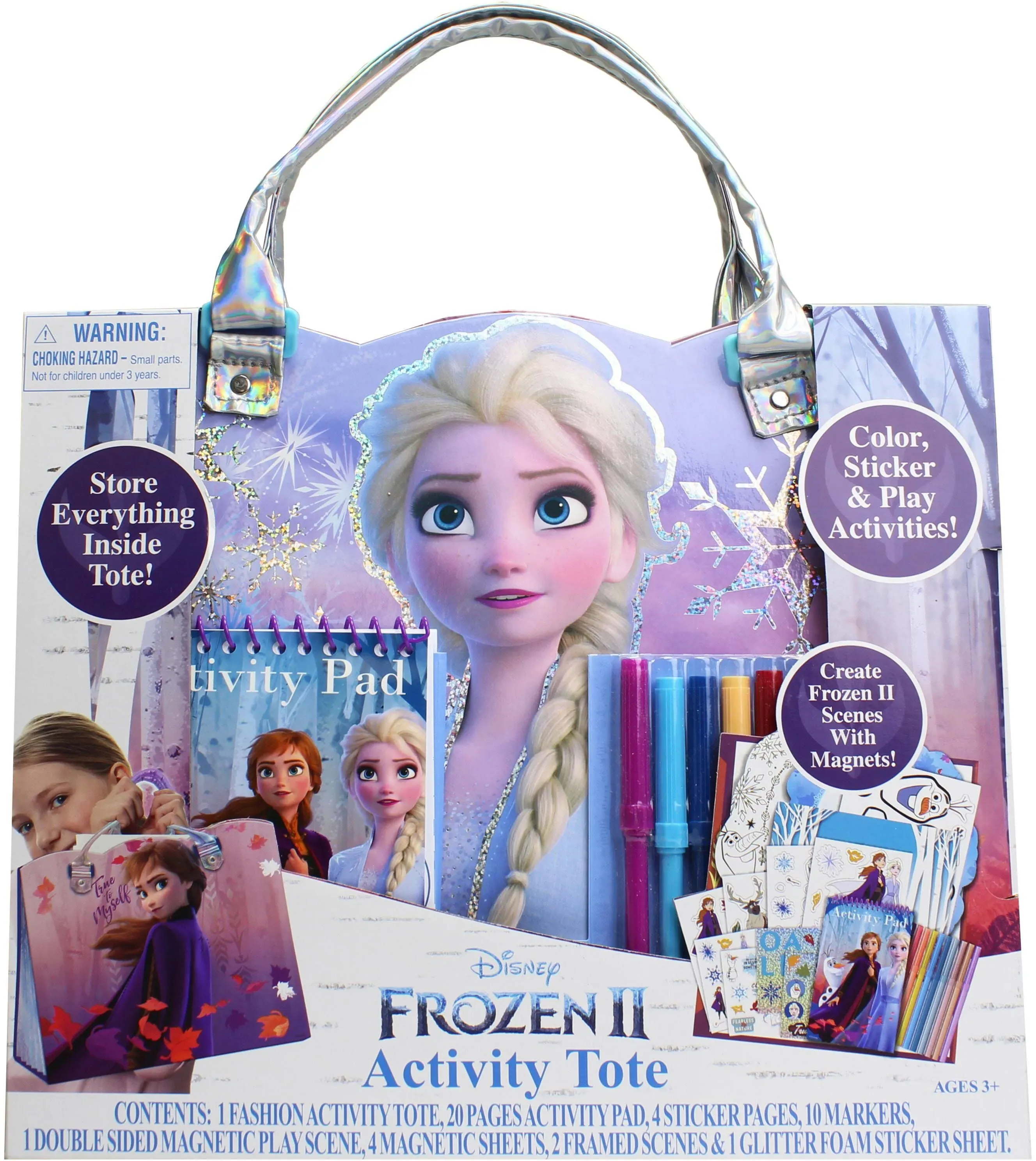 Disney Frozen 2 Expandable ACTIVITY TOTE, Color, Stickers, &amp; Activity Set