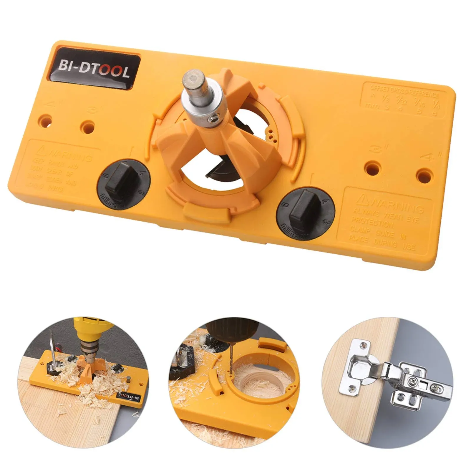 BI-DTOOL 35mm Hinge Drilling Jig Hole Guide Woodworking Tools for Kitchen Cabinet Doors Hinge