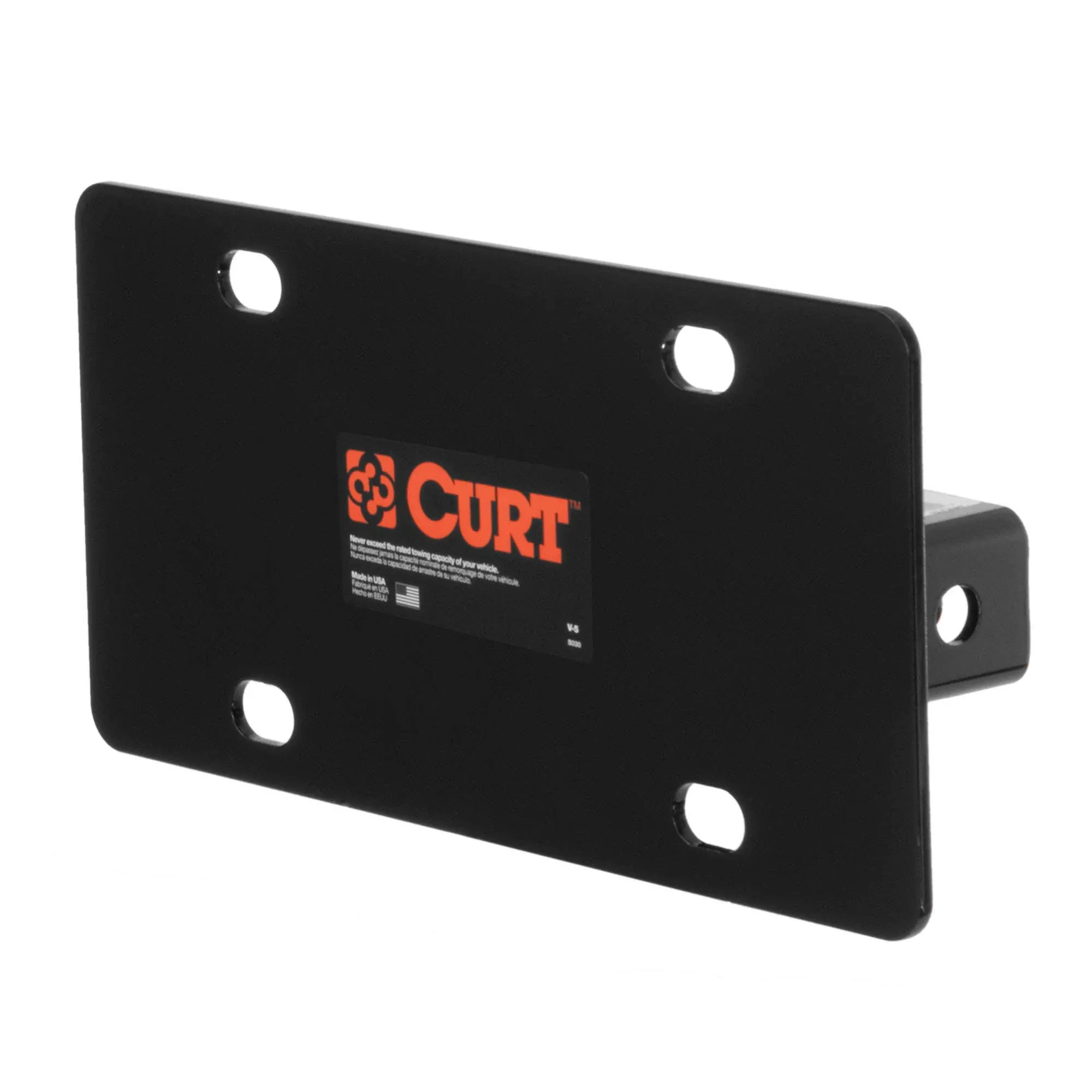 CURT 31002 Trailer Hitch License Plate Holder Bracket for 2-Inch Receiver