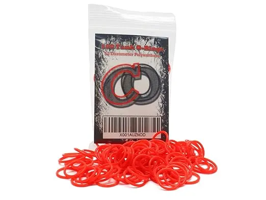 100 Polyurethane CO2 / HPA Tank O-Rings (90 Durometer) [RED] - Replacement Urethane orings for Paintball co2 / high Pressure air Tanks