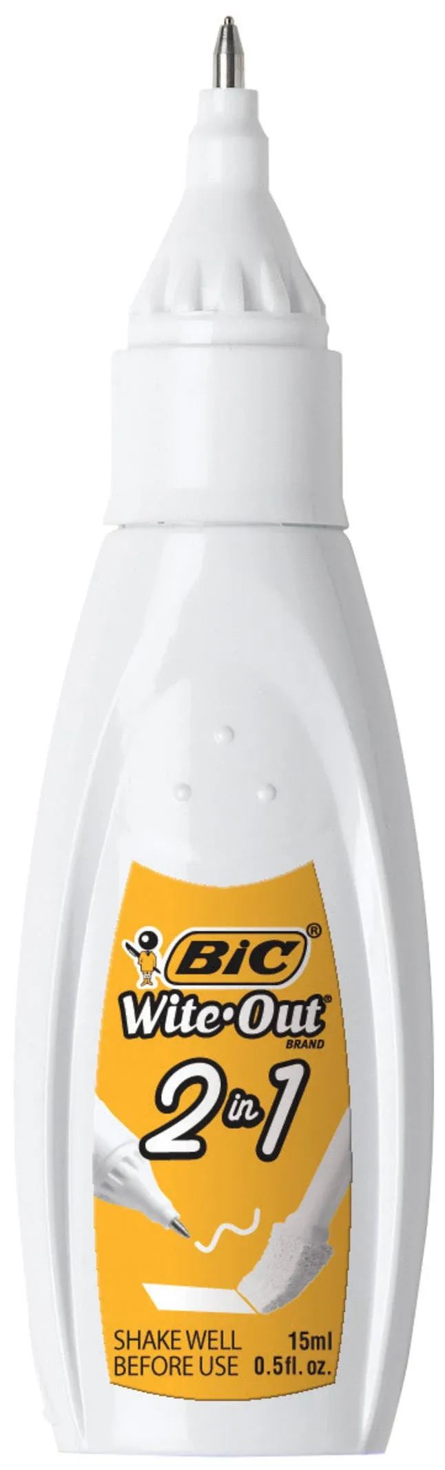 Bic Wite-Out Correction Fluid, 2 in 1 - 1 fluid, 0.5 fl oz