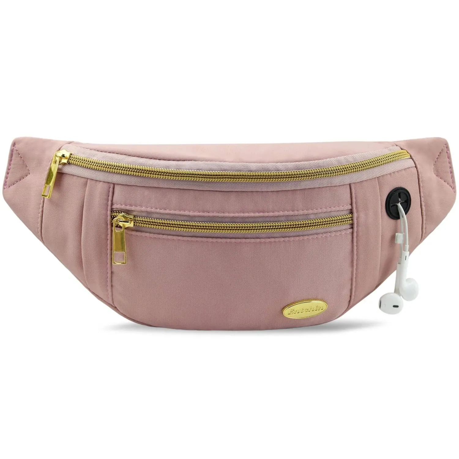 Entchin Fanny Pack for Women Waist Pack Water Resistant Fabric Crossbody Bum Bags for Hiking Traveling Cycling, Women's, Size: 11.8 x 2.35 x 4.9, Pink