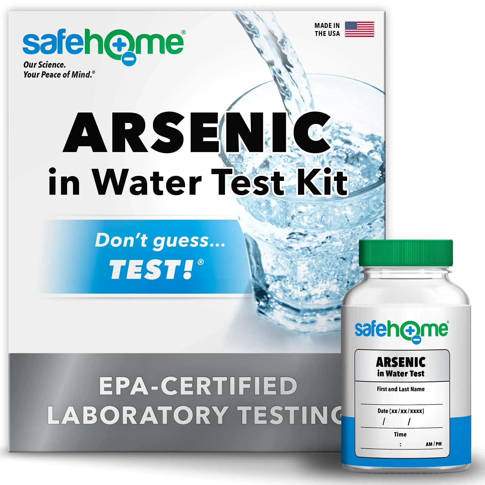 Safe Home® Arsenic in Drinking Water Test Kit – Testing at Our EPA Certified Laboratory – Lab Fees & Return Shipping Included