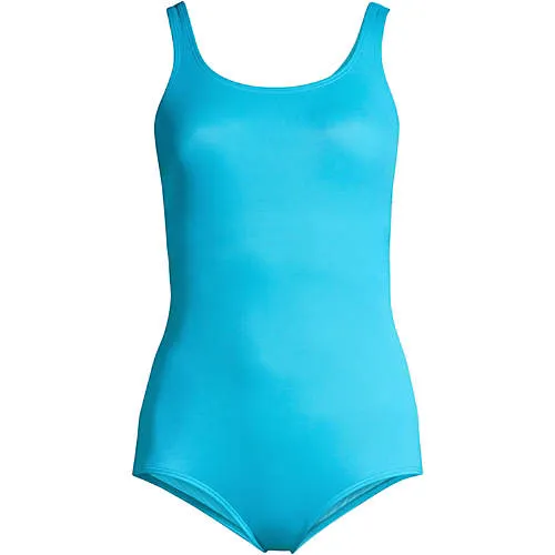 Women's Tummy Control Chlorine Resistant Scoop Neck Soft Cup Tugless Sporty One Piece Swimsuit