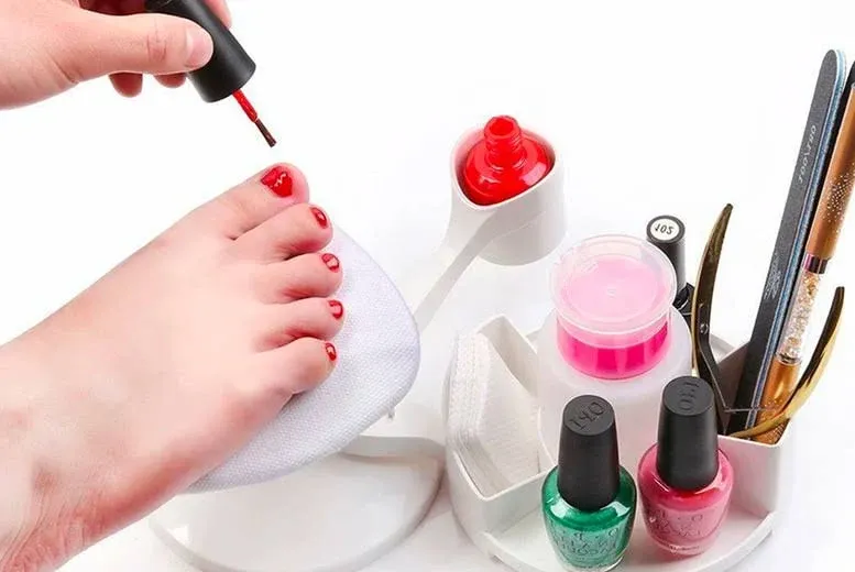 Makartt Nail Base Manicure Pedicure Studio with Accessory Holder and Multi Angle Rest- for Home DIY Nail Art, Nail Station